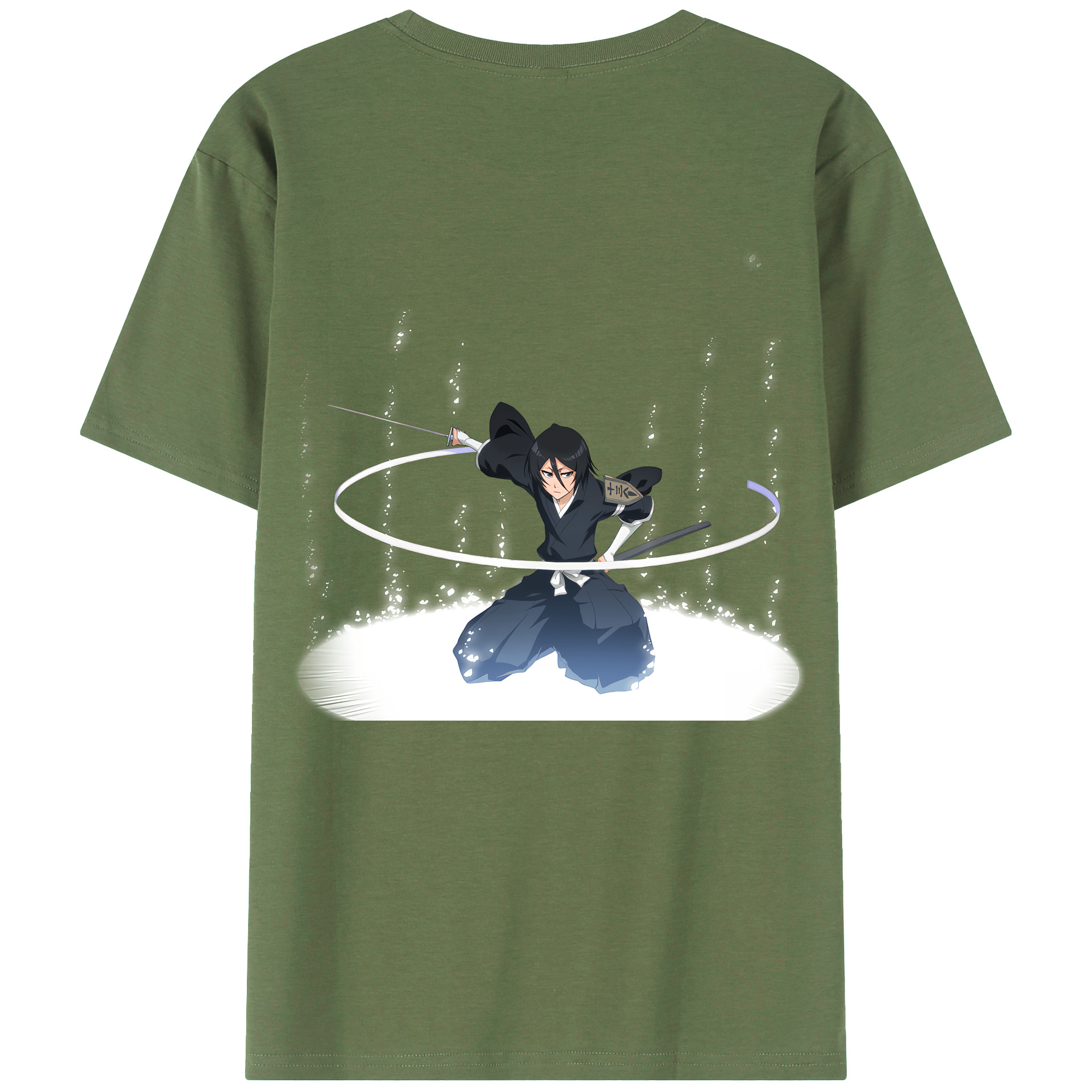 （画像用） ブリーチ 朽木ルキア BLEACH Kuchiki Rukia 綿100％ メンズ半袖Tシャツ（バックプリント） 通気性